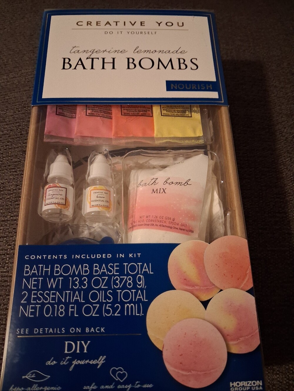Tangerine Lemonade Bath Bomb DIY Kit - Pink, Orange, Yellow